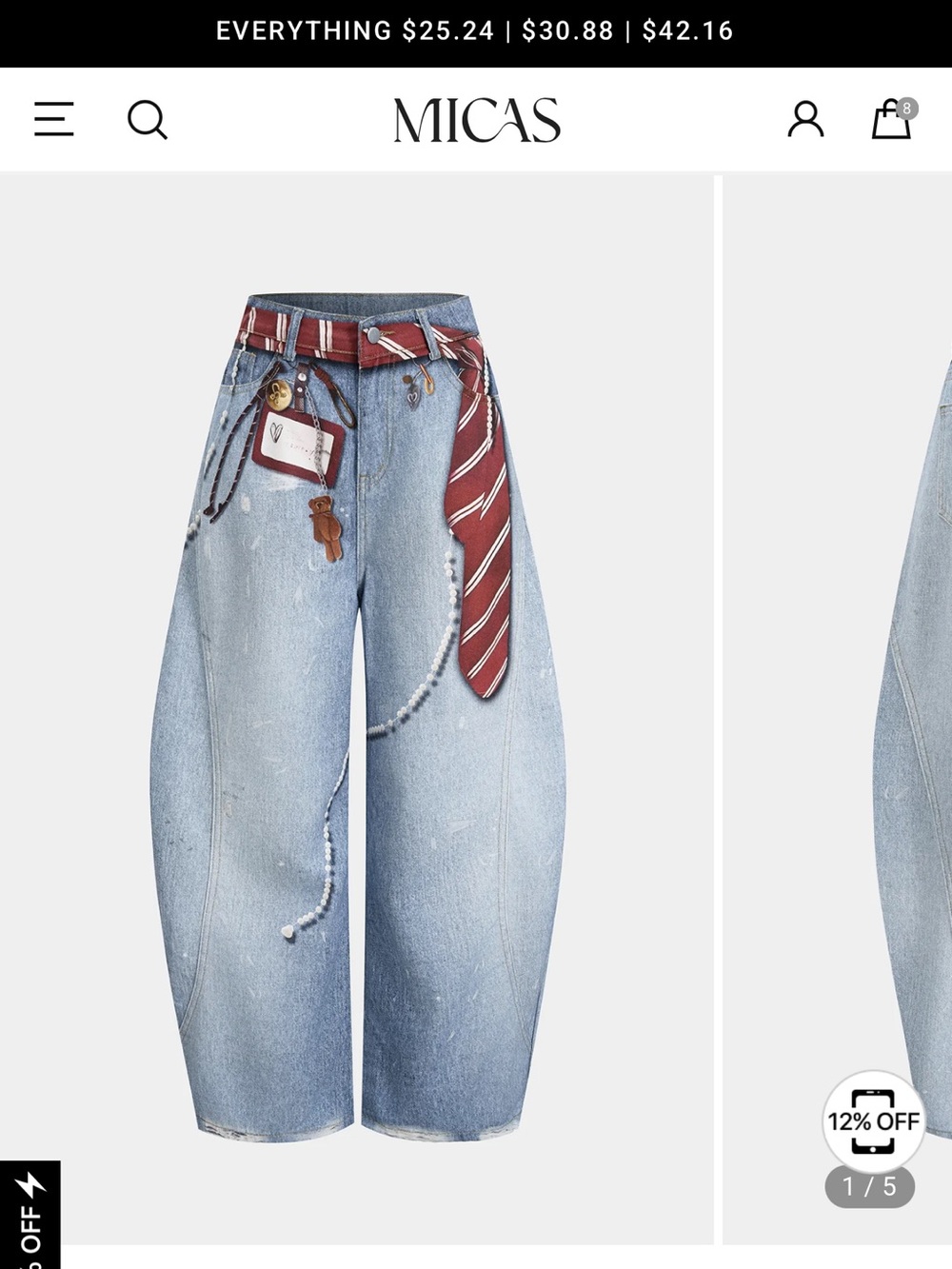 Micas Denim Illusion Print High Waist Jeans